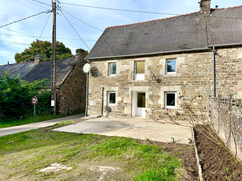 Semi-detached Stone Cottage, 2 bedrooms 1 Bath with Garden and Outbuilding and Land in PLEMET